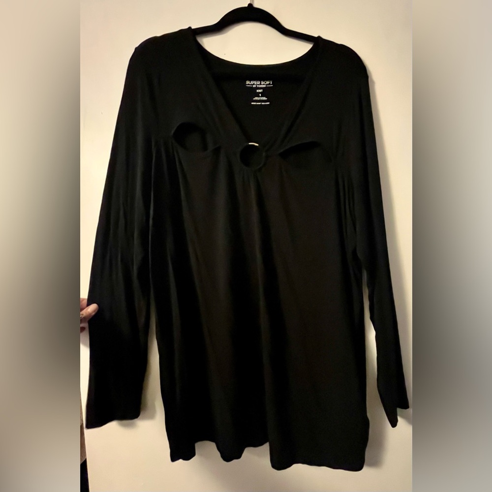 Torrid Black Cutout Blouse